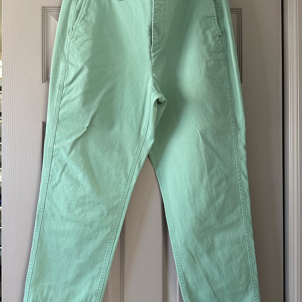 J. Crew Light Green High-Rise Chino Pants